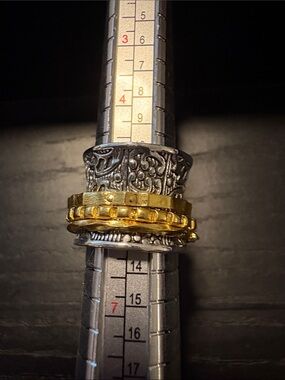Mixed Metal Spinning Rings — Silver and Gold J 30